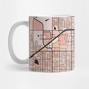 Lubbock Map Pattern in Soft Pink Pastels Mug